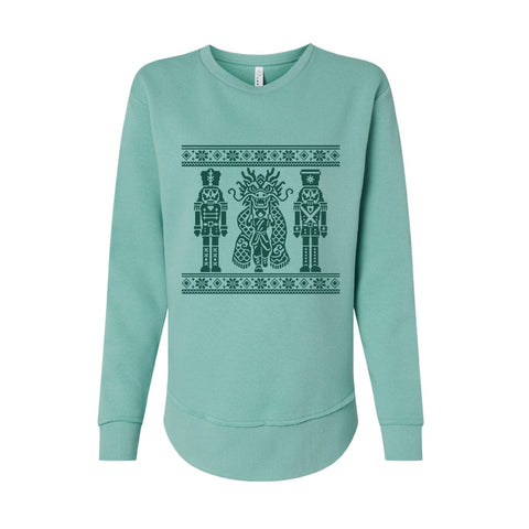 Dragon Dancer design, Nutcracker Women's Fleece Crewneck Sweatshirt in mint