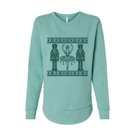 Snow Queen design, Nutcracker Women's Fleece Crewneck Sweatshirt in mint