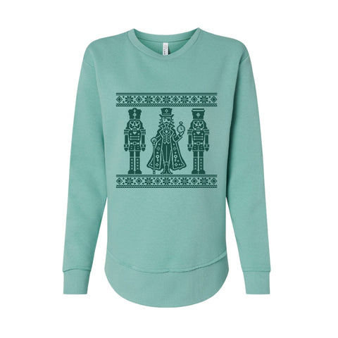 Drosselmeyer design, Nutcracker Women's Fleece Crewneck Sweatshirt in mint