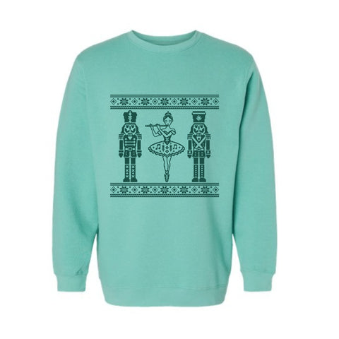 Flute Ballerina design, Nutcracker Fleece Crewneck Sweatshirt
