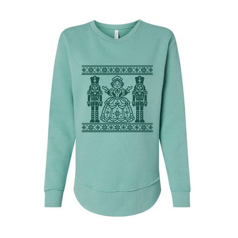 Mother Ginger design, Nutcracker Women's Fleece Crewneck Sweatshirt in mint