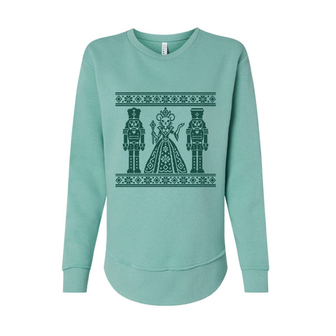 Queen Mouse design, Nutcracker Women's Fleece Crewneck Sweatshirt in mint