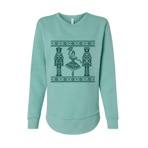 Spanish Ballerina design, Nutcracker Women's Fleece Crewneck Sweatshirt in mint